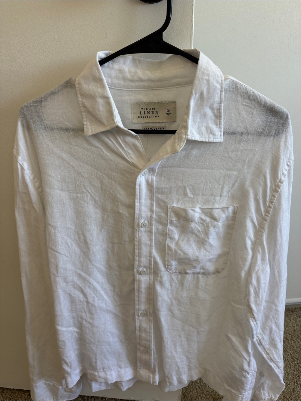 Abercrombie and Fitch Linen Collection men’s white button up size S